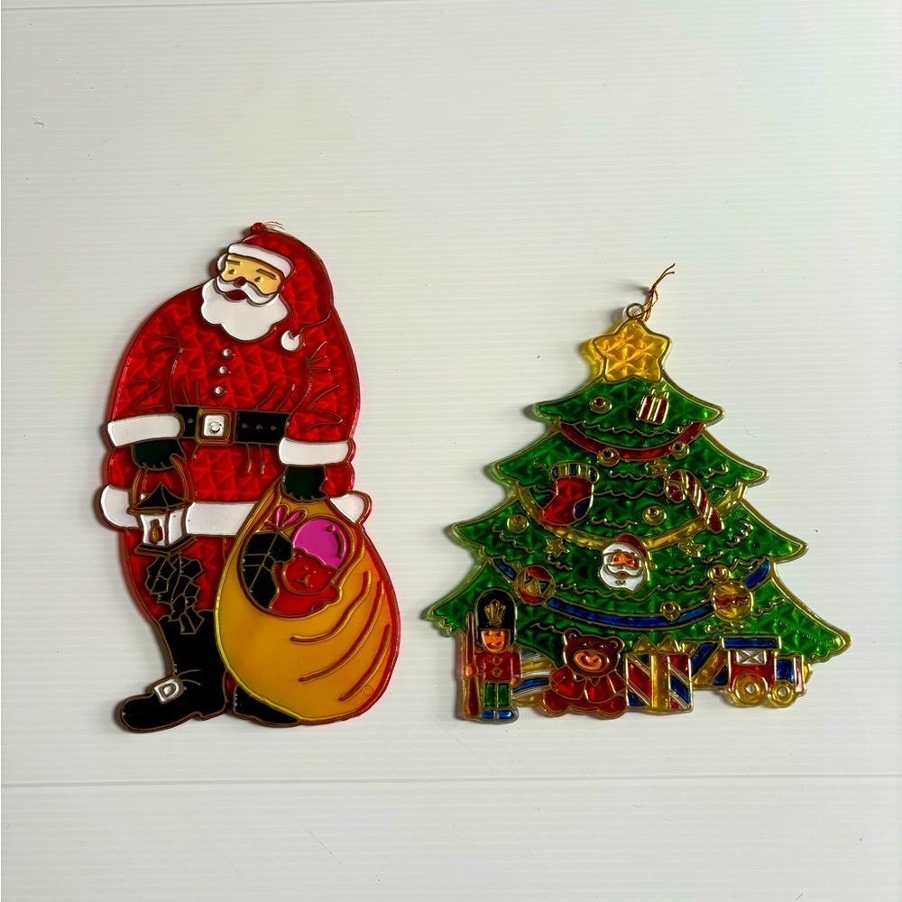 Vintage Plastic Stained Glass Christmas
